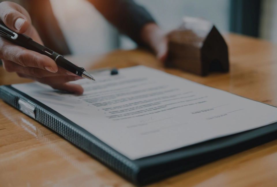 umowa notarialna leżąca na stole